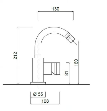 MYRING - FMR0087A - Countertop single handle bidet mixer with swivel spout by Rubinetteria Giulini - view 3